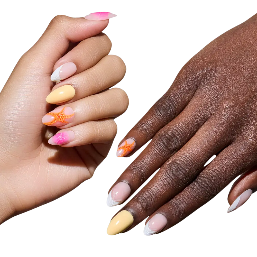 Sunset Tide Short Almond Press on Nails