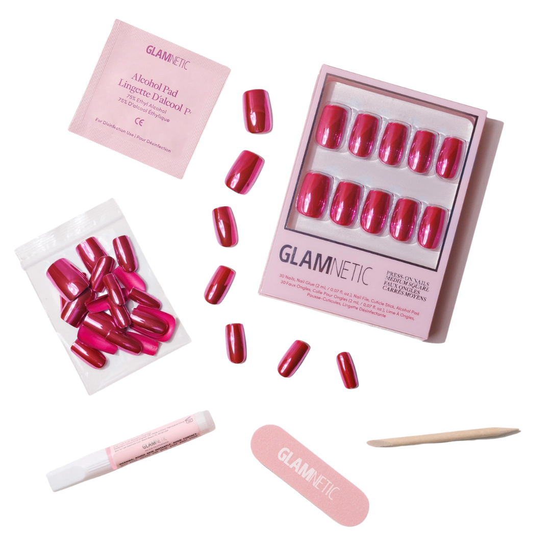 Pink Alloy Press on Nails