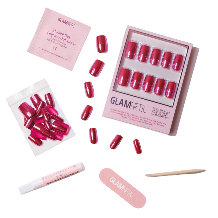 Pink Alloy Press on Nails