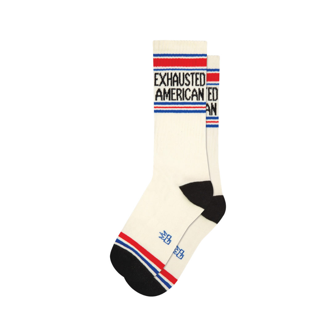 Exhausted American Gym Crew Socks