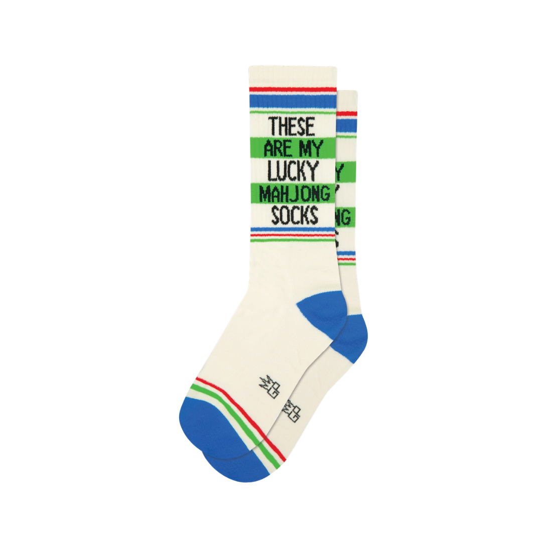 These Are My Lucky Mahjong Socks Gym Crew Socks