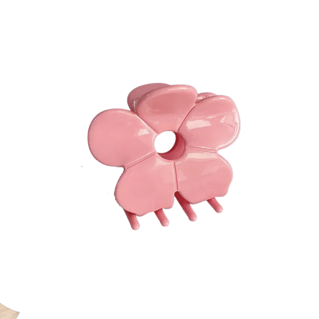 Glossy Flower Power Floral Flower Hair Clip Claw