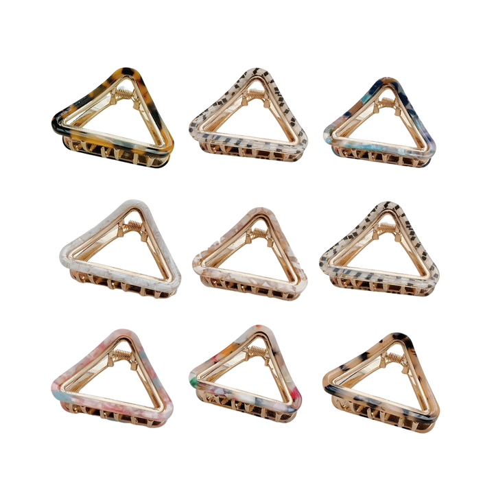 Triangle Acetate and Brass Claw Clip