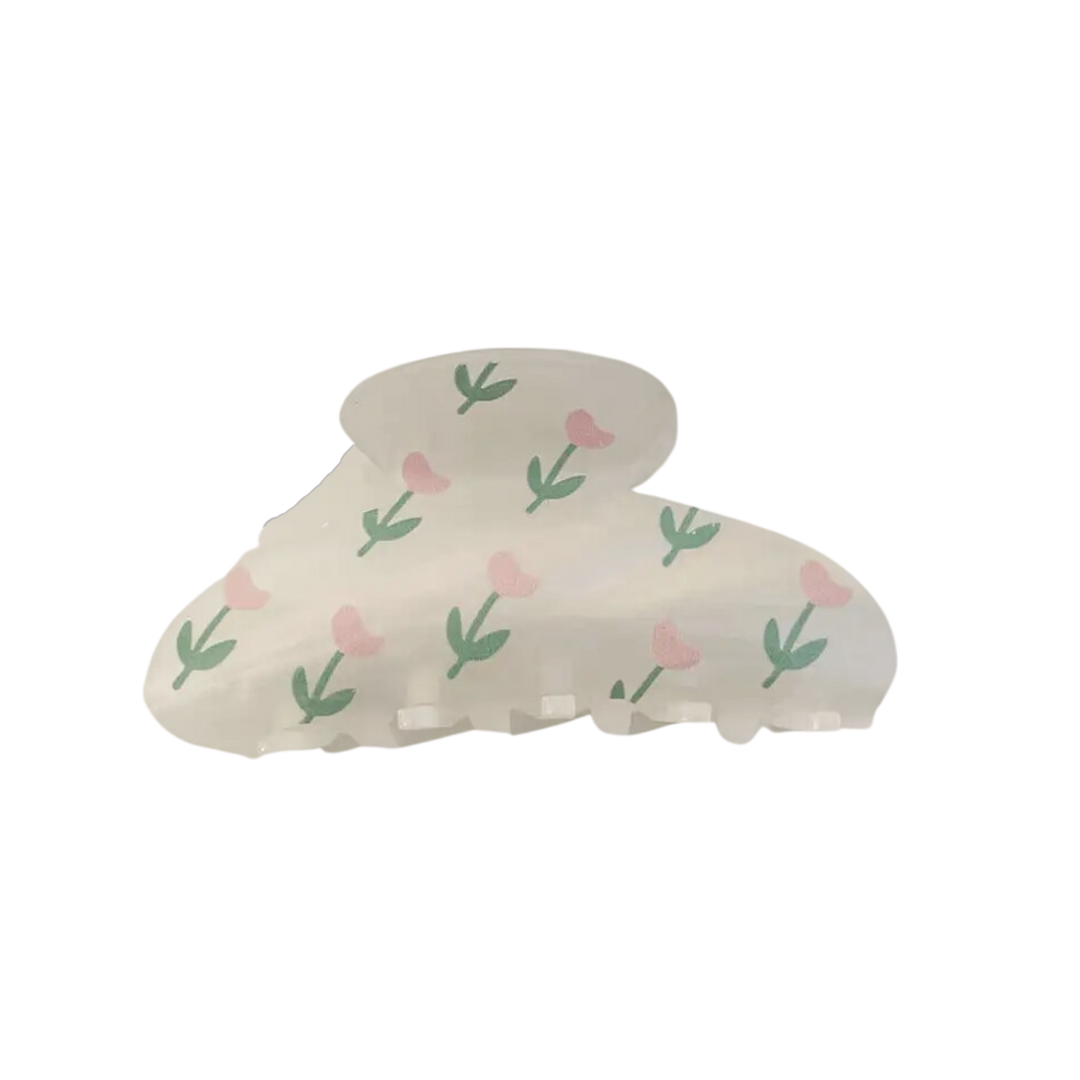 Daisy Floral Print Hair Claw