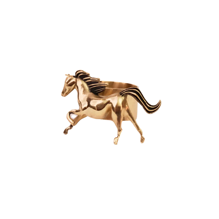 Horses Brass Bandana Slide Ring