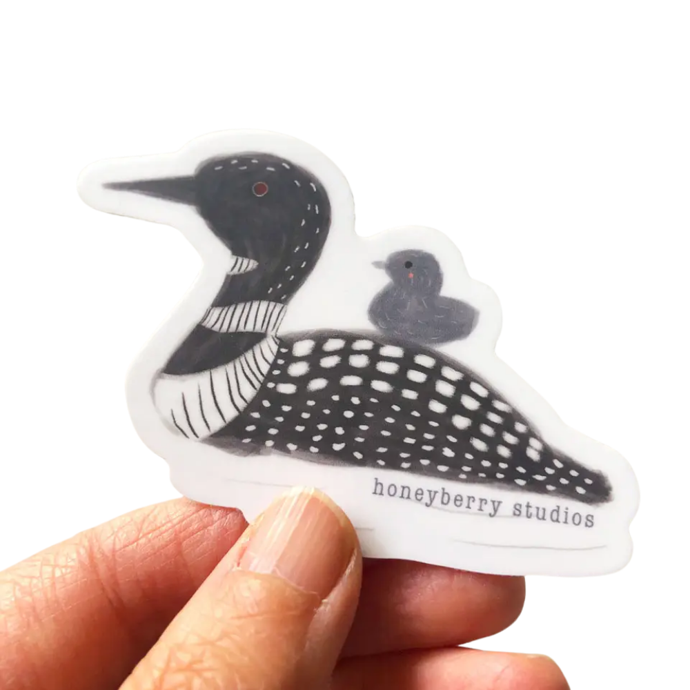 Loon and Baby Vinyl Sticker