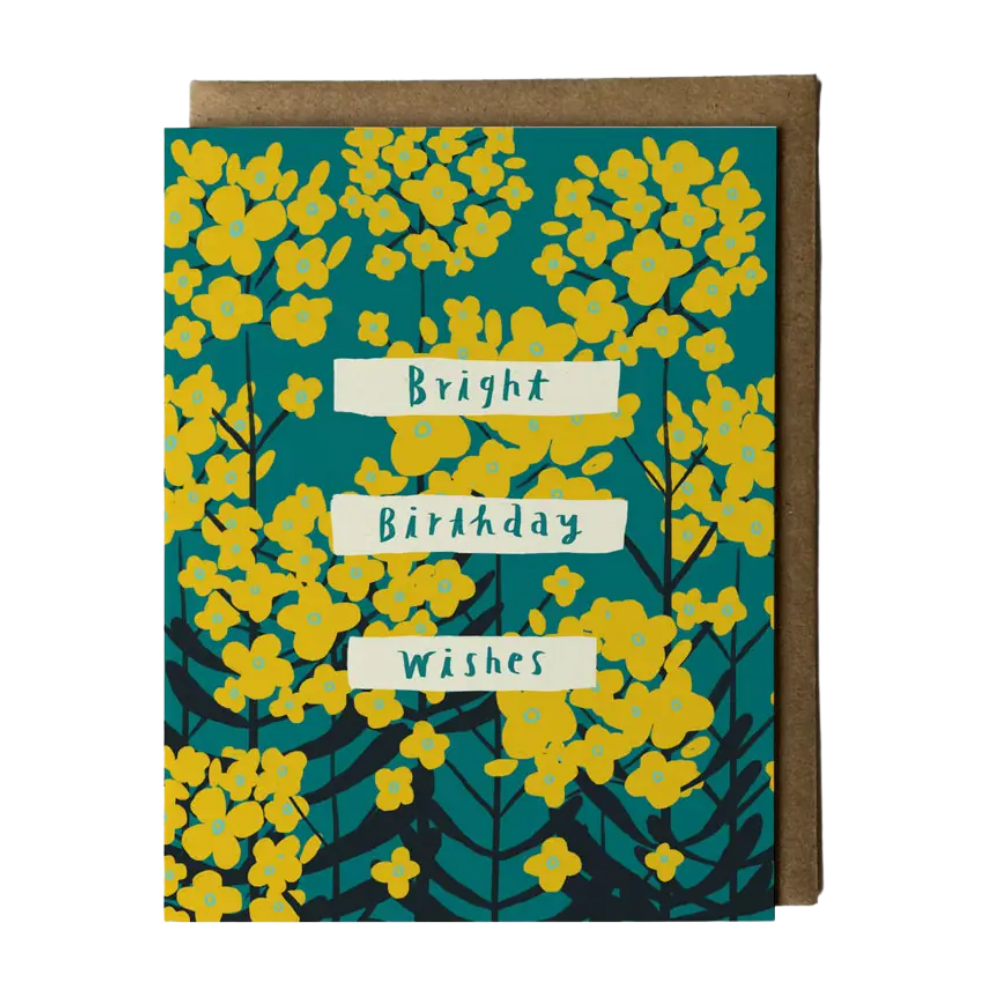 Mustard Flowers Birthday Card
