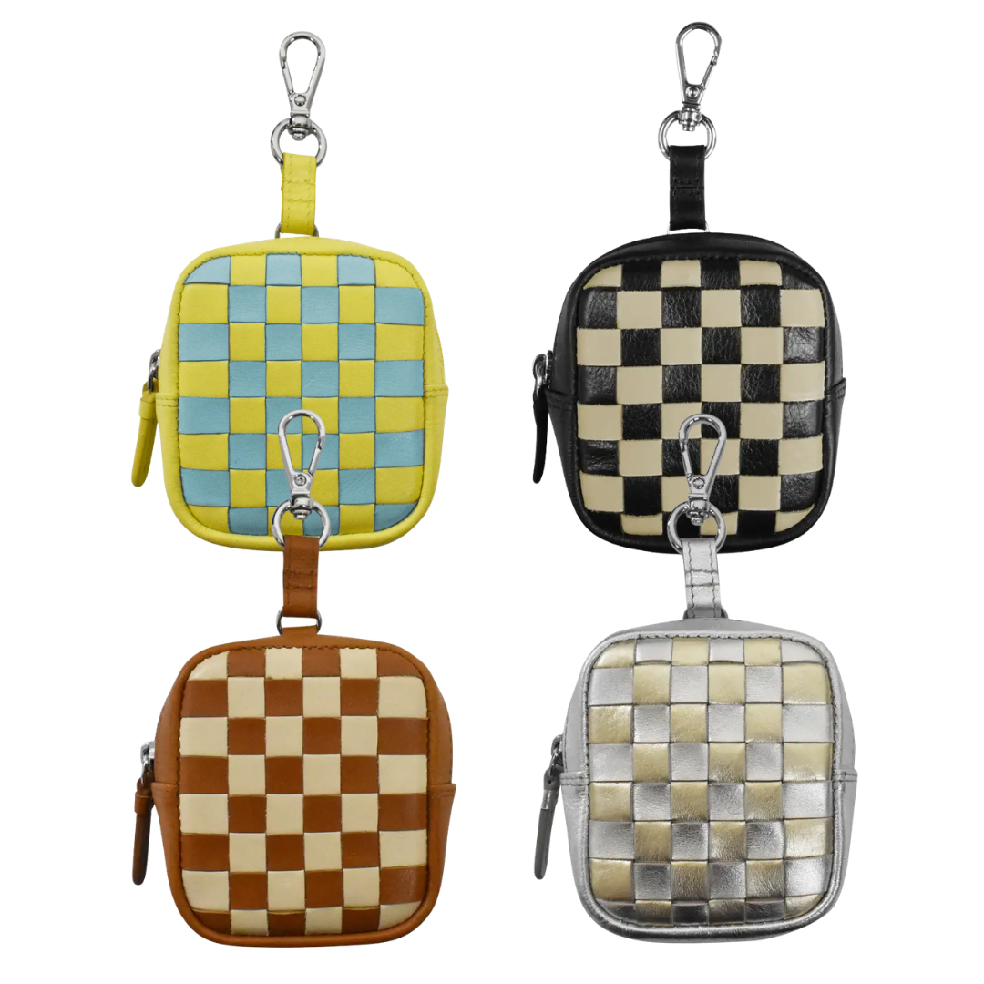 Checkerboard Rectangle Pouch Charm