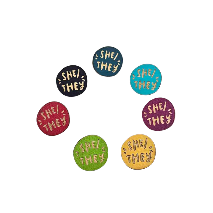 She/They Pronoun Pin