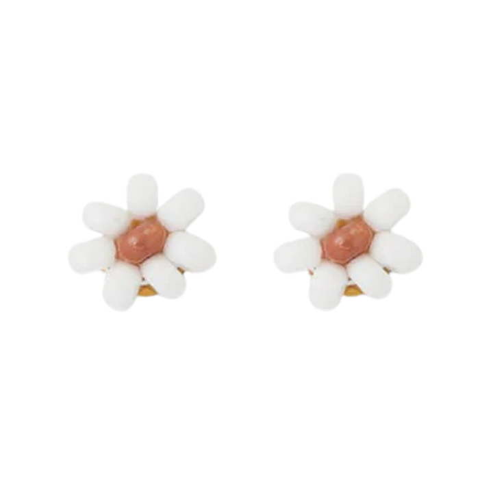 Game Day Flower Beaded Post Earrings