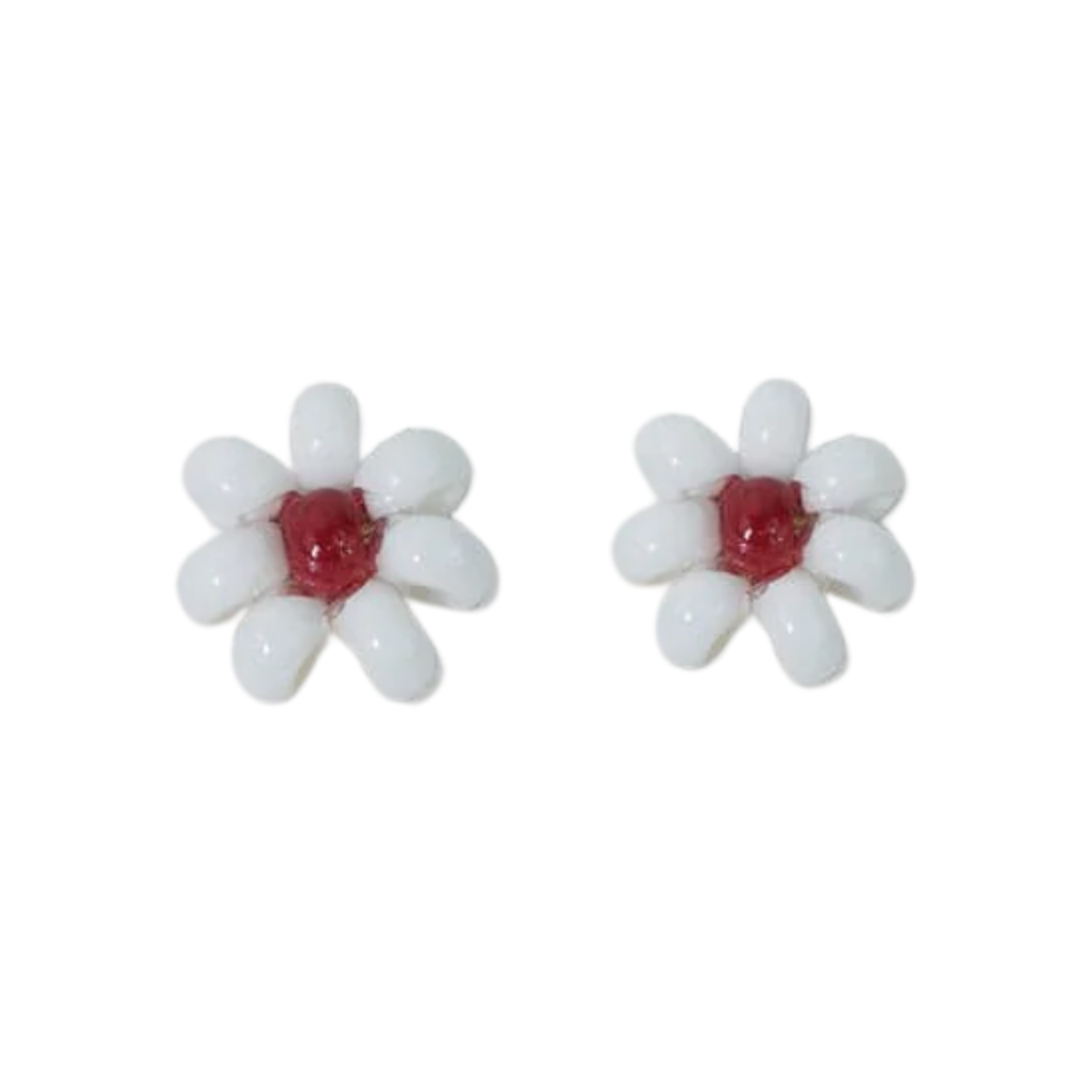 Game Day Flower Beaded Post Earrings