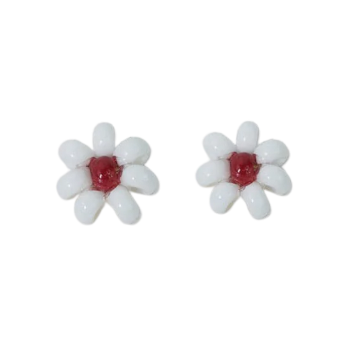 Game Day Flower Beaded Post Earrings