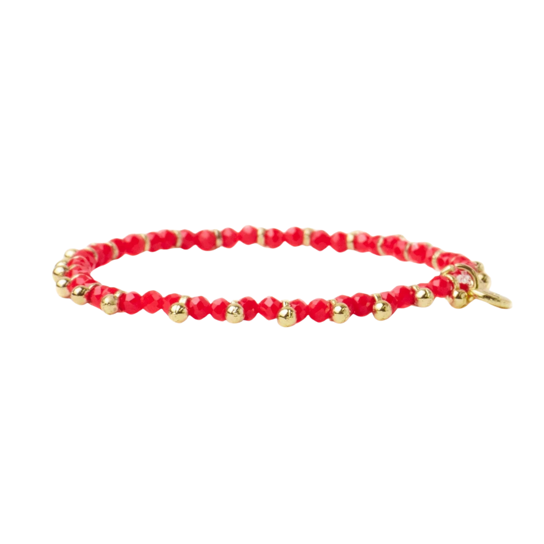 Kami Crystal With Brass Charm Bracelet