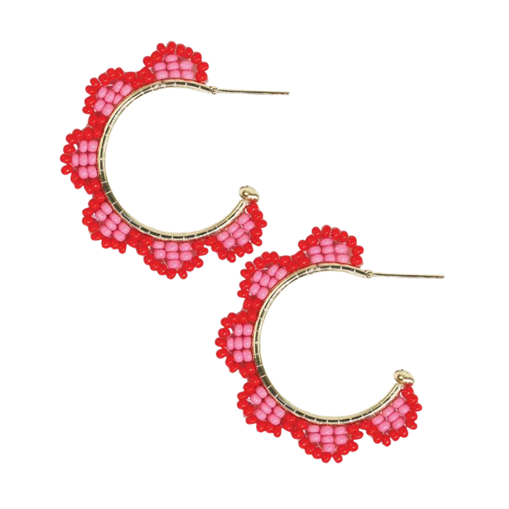 Luna Beaded Scallop Gold Hoop