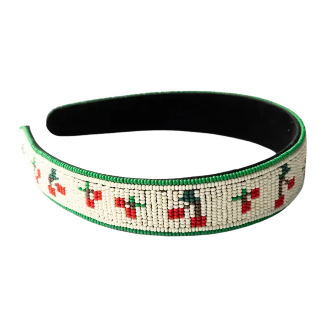 Stevie Cherries Beaded Headband
