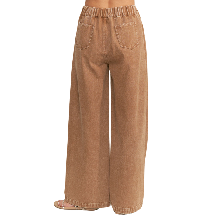 Floral Embroidered Knee Wide Leg Jeans