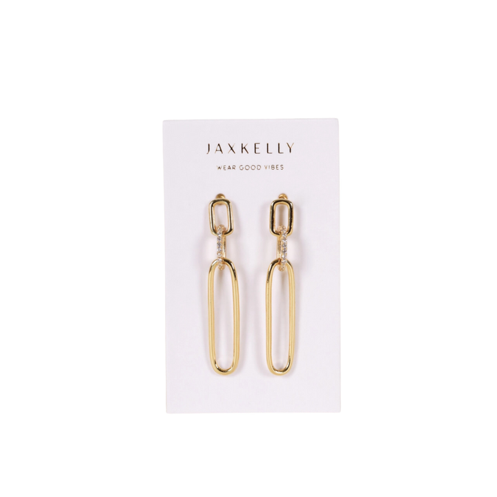 Pave Link Drop Earrings