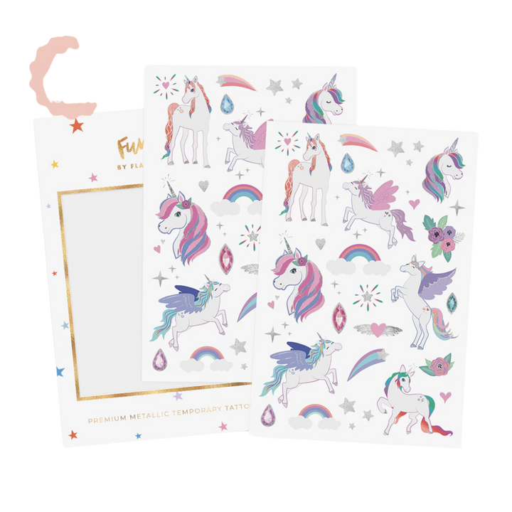 Unicorns | Kids Metallic Temporary Tattoo Sticker