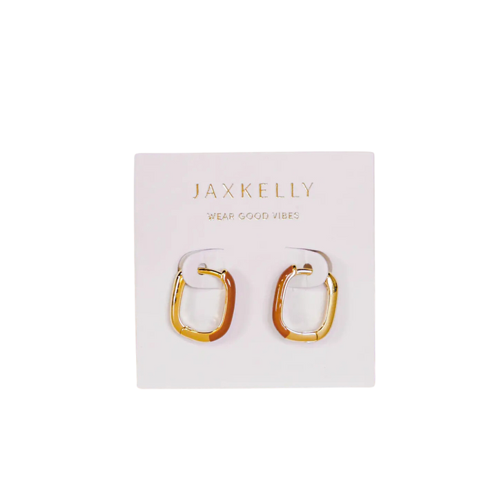 Color Dipped Rectangle Hoop Earrings