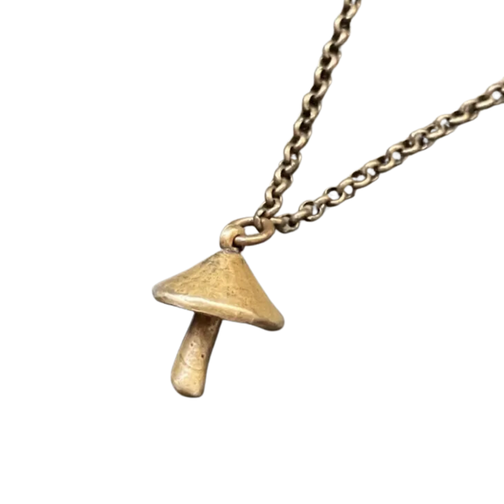 Tiny Sculpted Mushroom Pendant