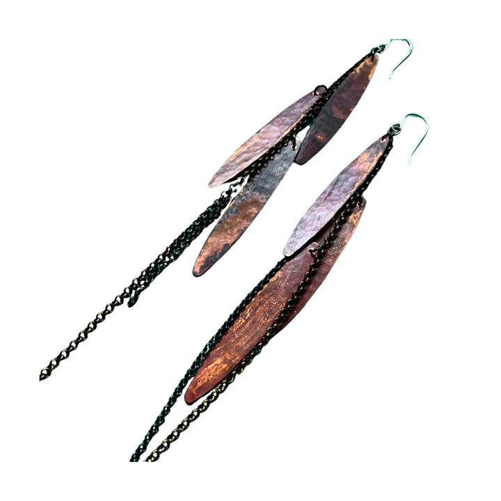 Metal Feather Earrings