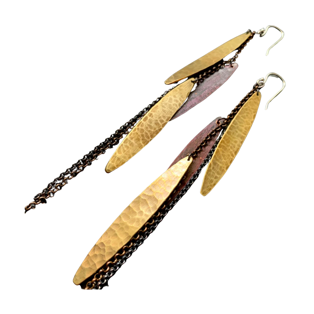 Metal Feather Earrings