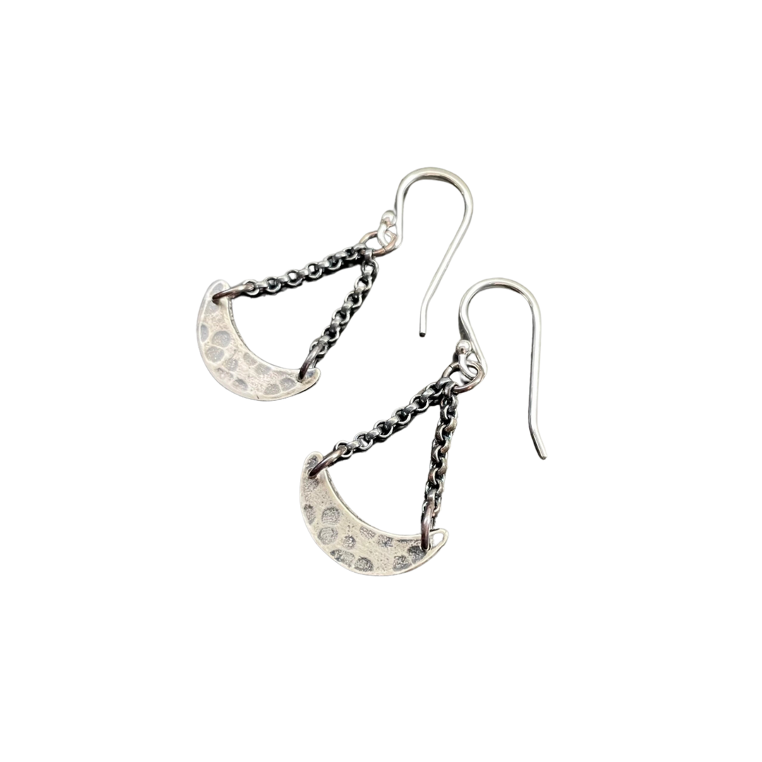 Tiny Crescent Dangle Earrings