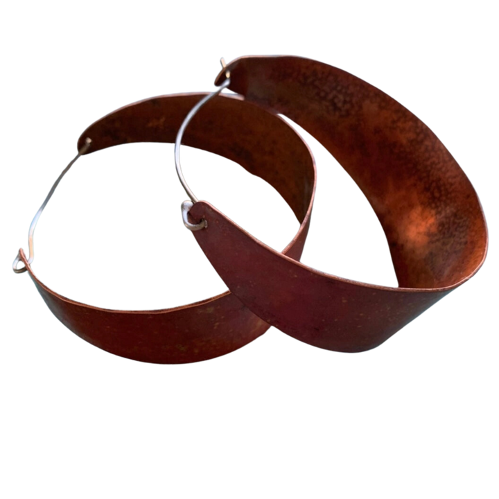 Wide Copper Hoops - Large