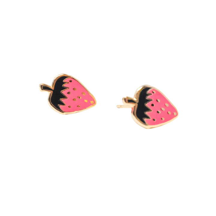 Strawberry Enamel Earrings