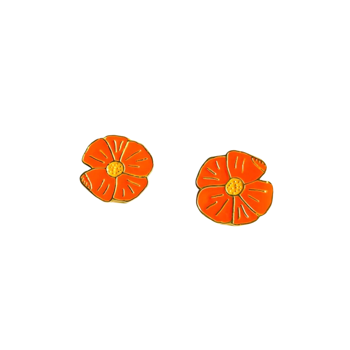 Poppy Enamel Earrings