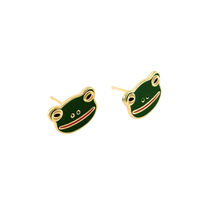 Frog Enamel Earrings