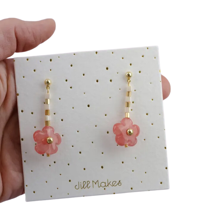 Audrey Flower Gemstone Earrings