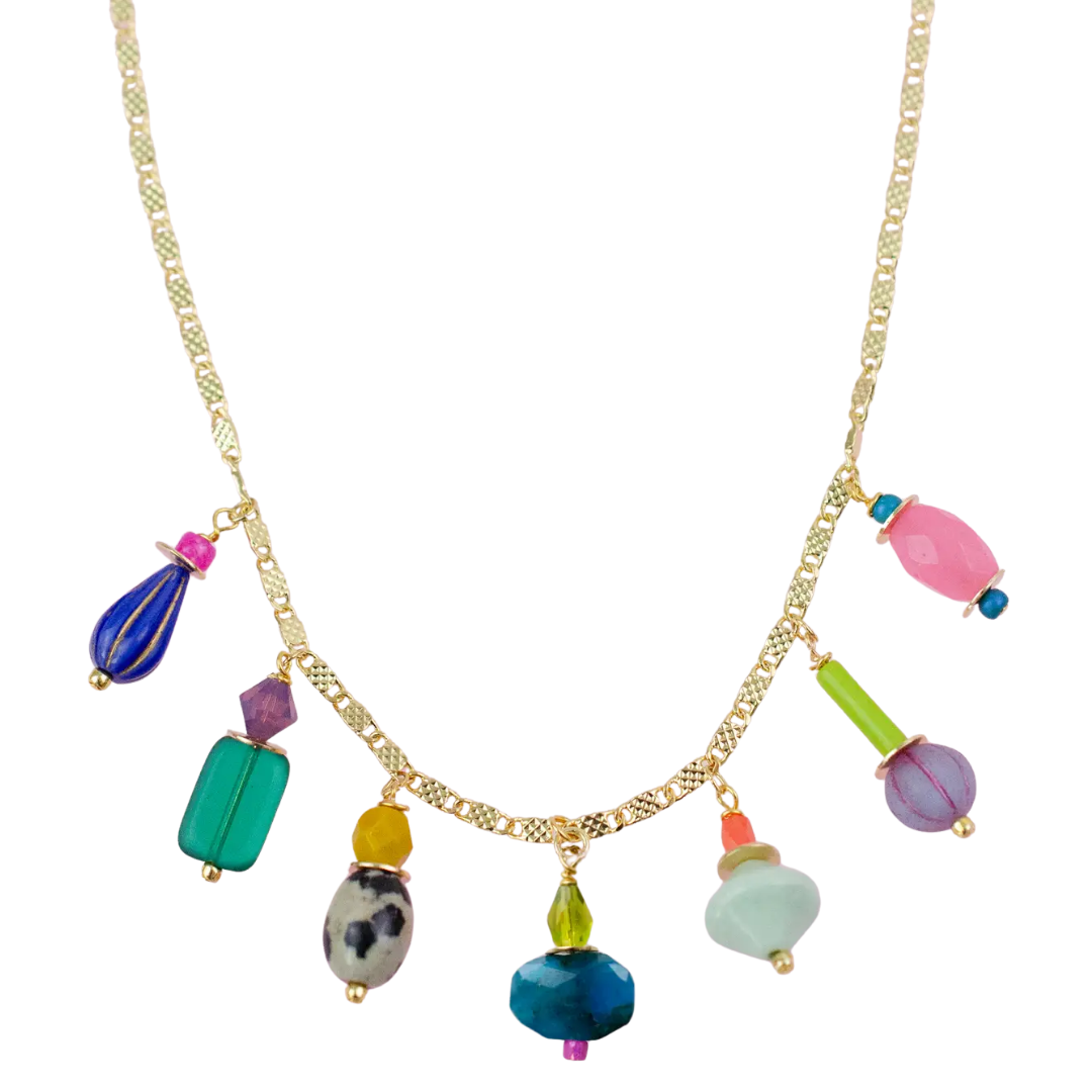 Apatite Beaded Charm Necklace