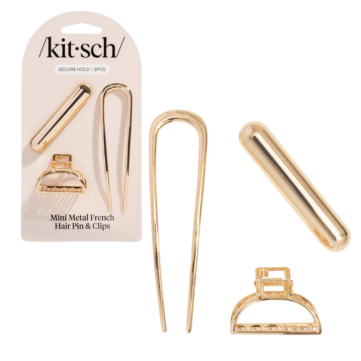 Mini Metal French Hair Pin & Clips Set