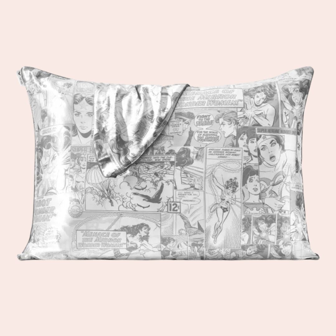 Wonder Woman X Kitsch Satin Pillowcase- Comic Print