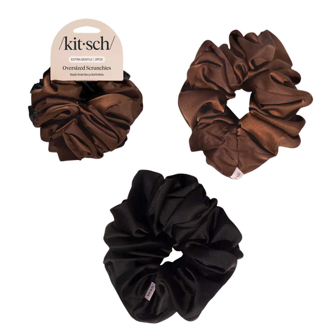 Black & Chocolate Oversized Scrunchies