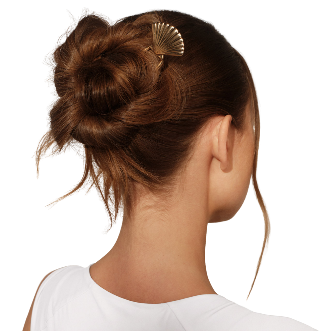Metal Clam Shell French Hair Pin - Gold