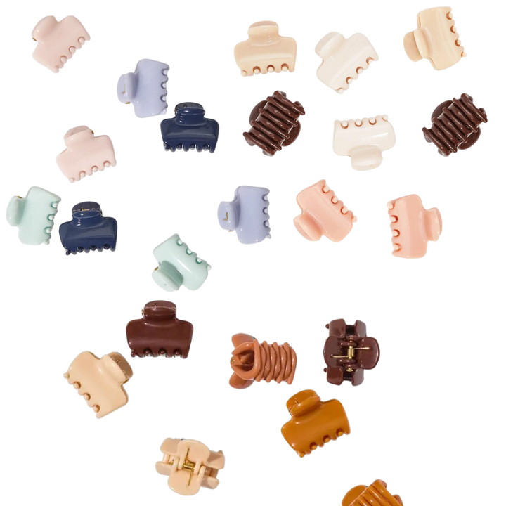 Recycled Plastic Mini Cloud Claw Clips 8pc Set