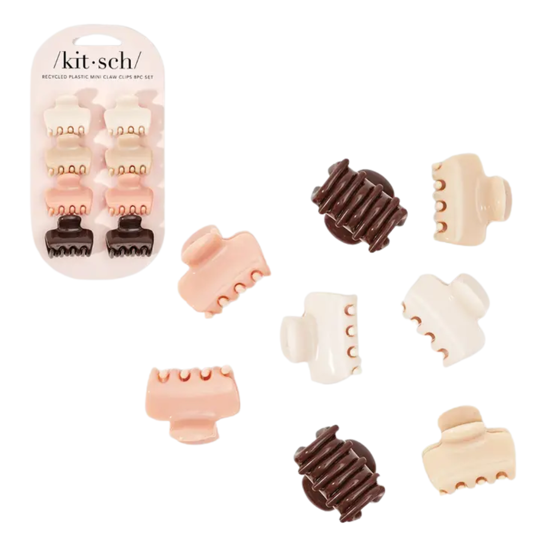 Recycled Plastic Mini Cloud Claw Clips 8pc Set