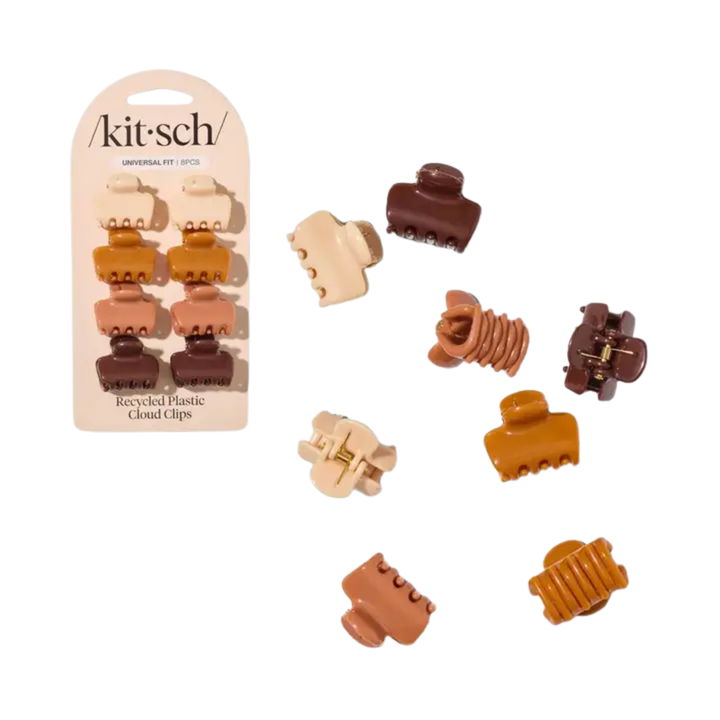 Recycled Plastic Mini Cloud Claw Clips 8pc Set