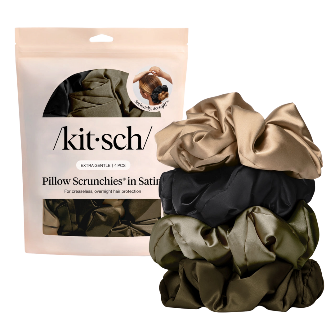 Pillow Scrunchies in Satin 4pc