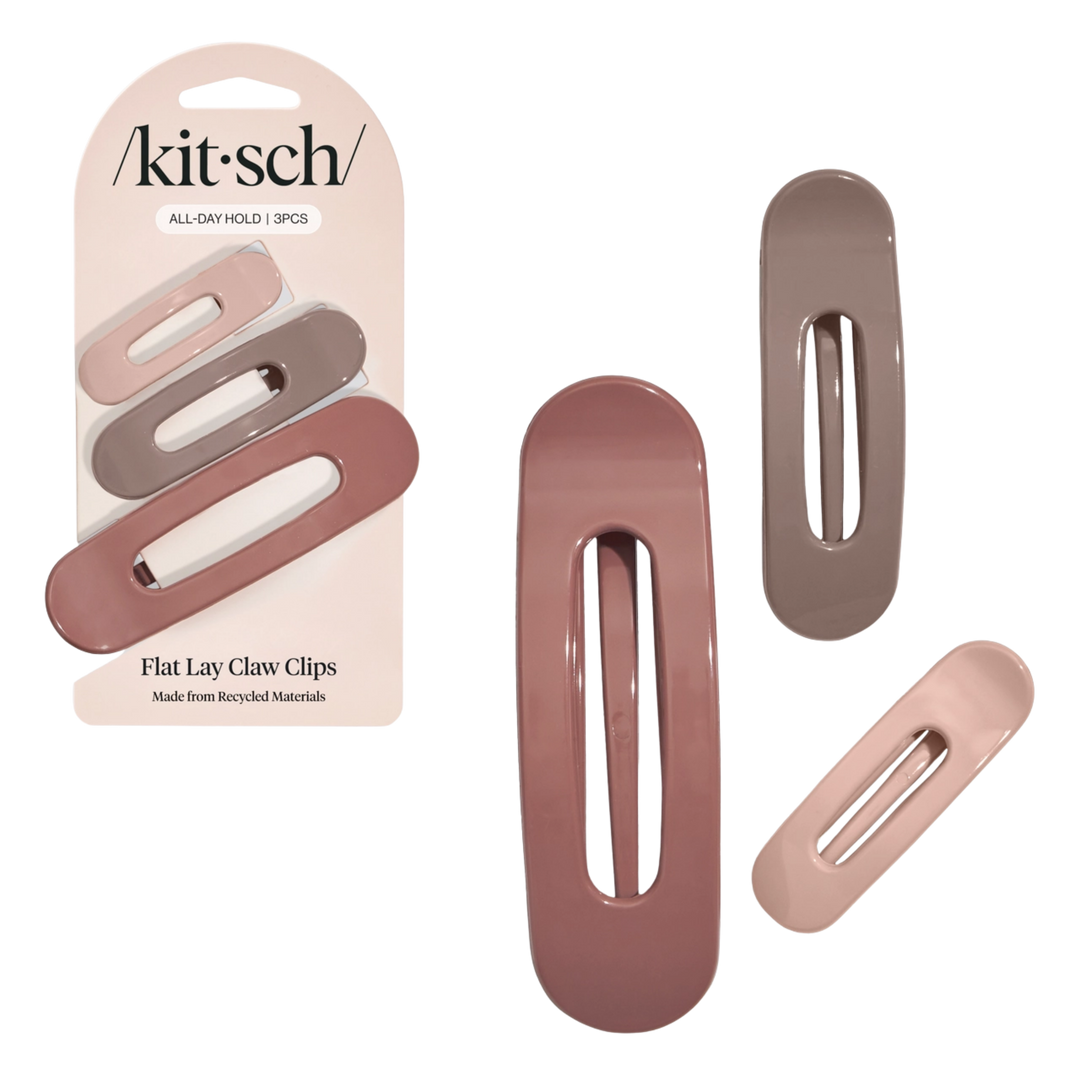 Lay Flat Claw Clip 3pc Flat - Ultra Glossy Terracotta