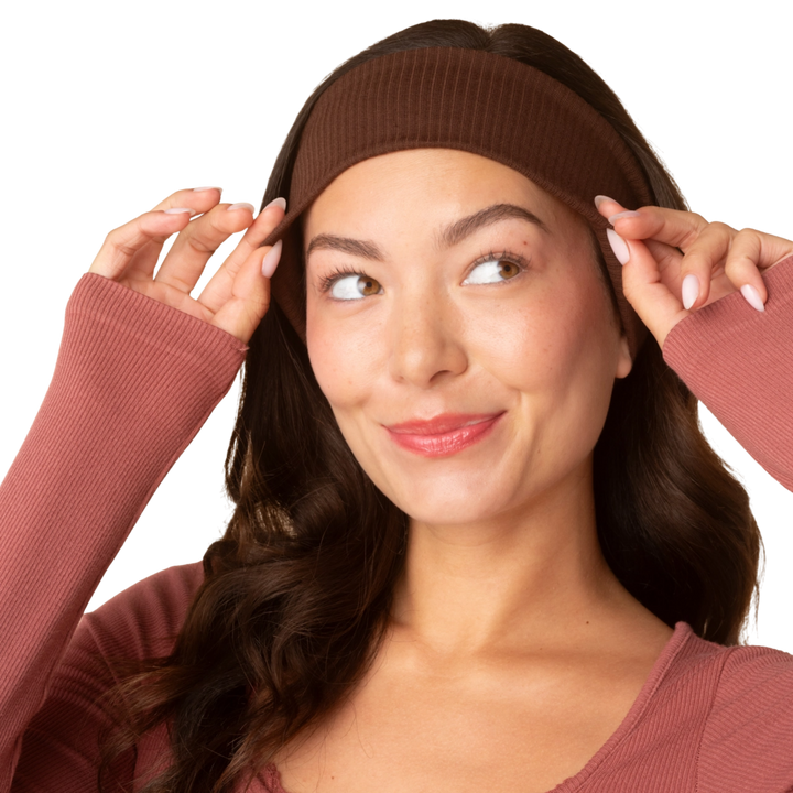 Recycled Fabric Ribbed Elastic Headbands 2pc Set