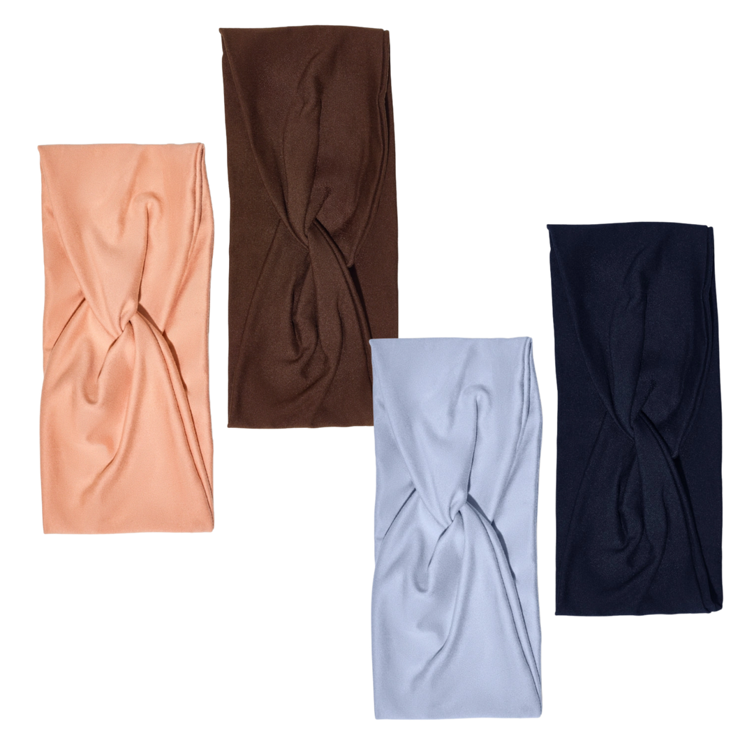 Recycled Fabric Wide Twist Headbands 2pc Set