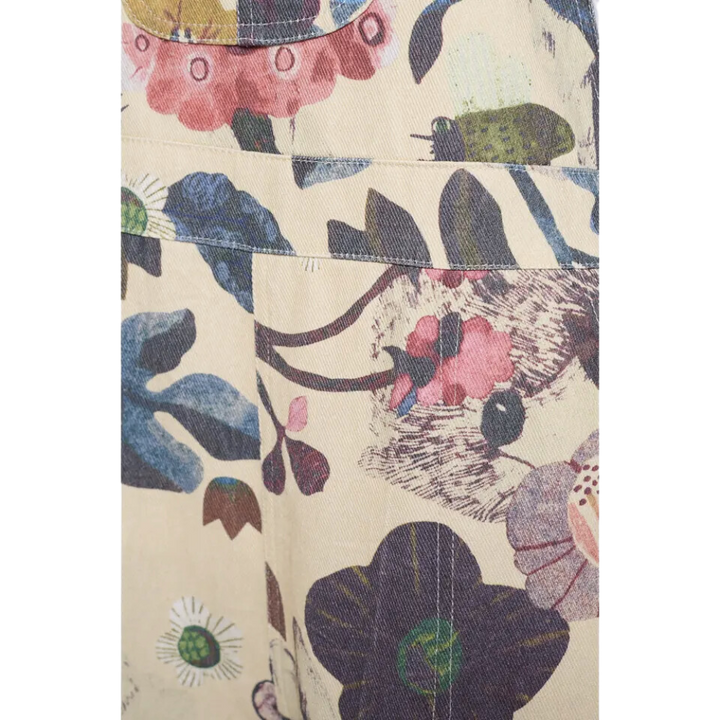 Floral & Bird Print Overalls