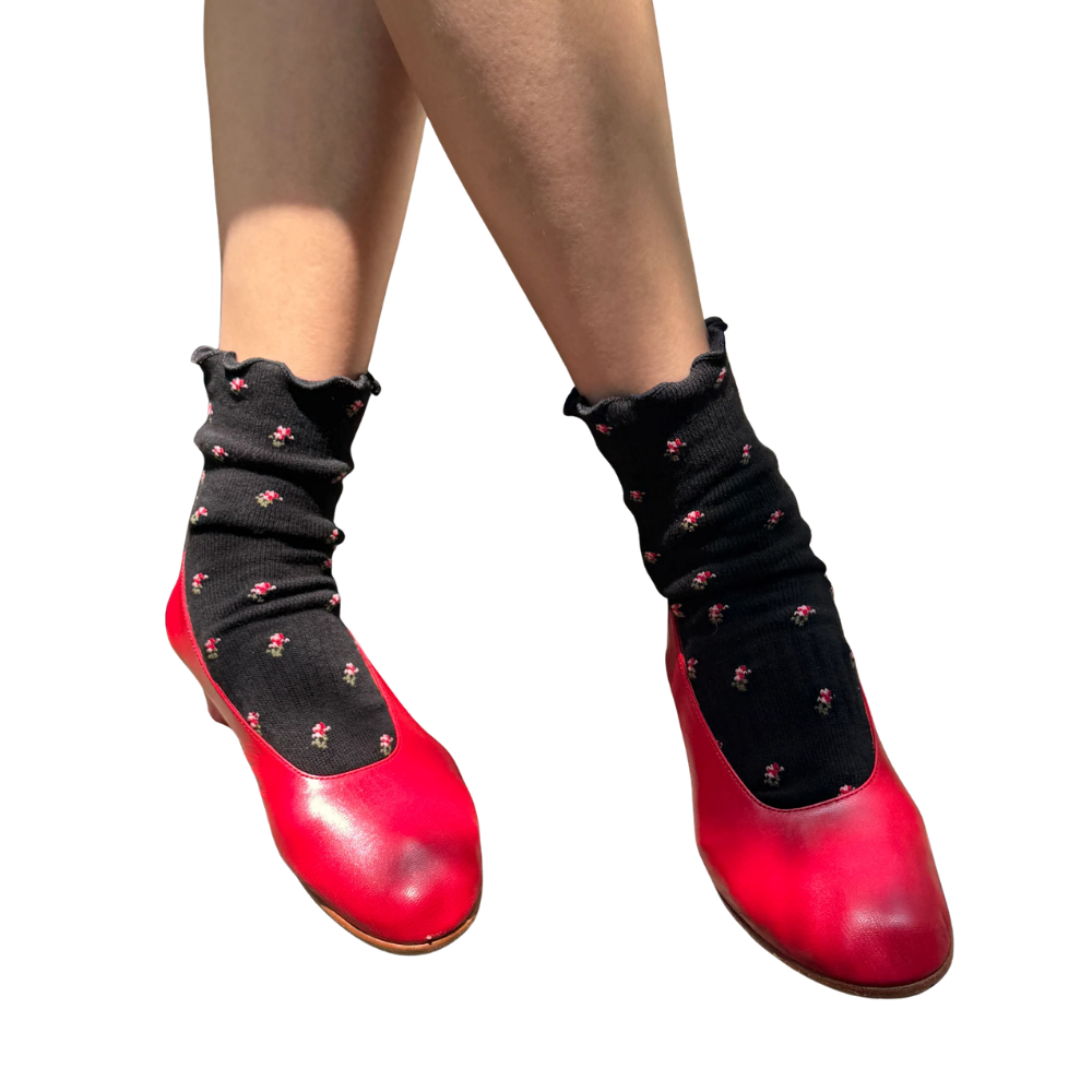 Petal Ruffled Hugger Crew Socks