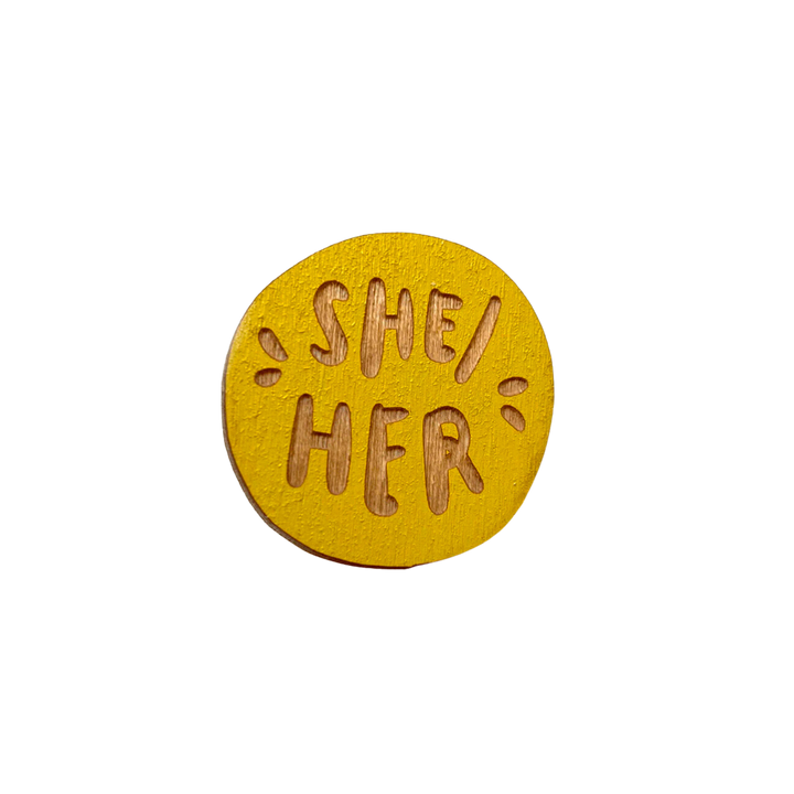 She/Her Pronoun Pin