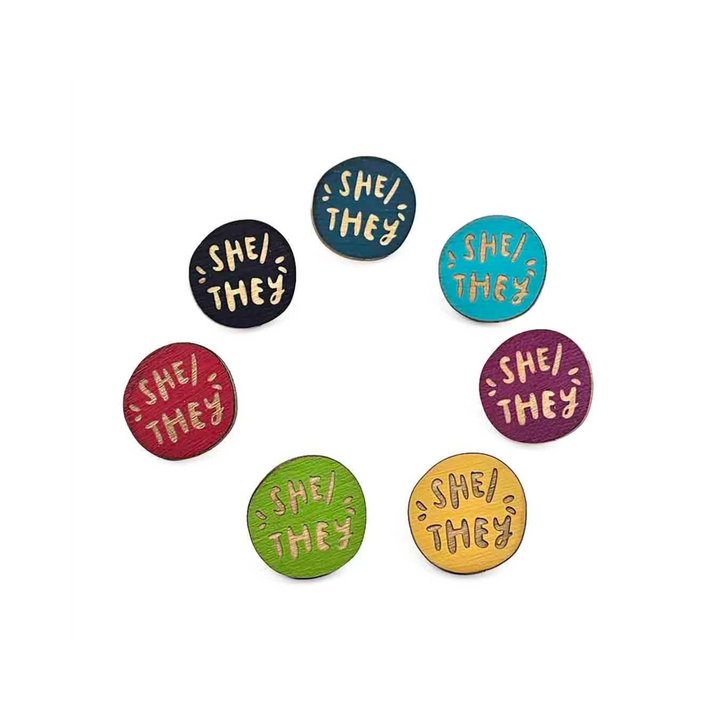 She/They Pronoun Pin