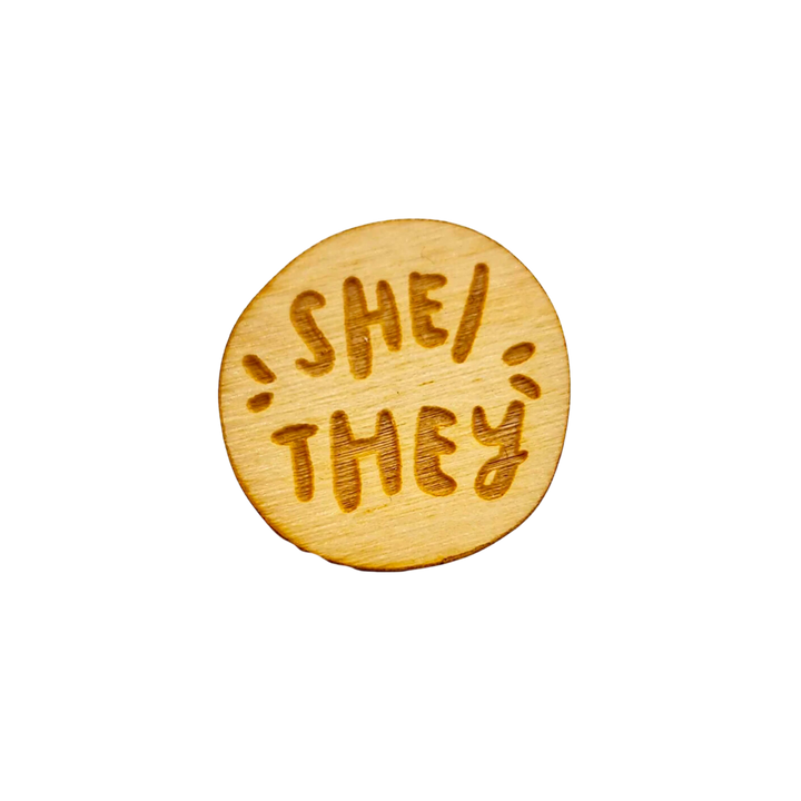 She/They Pronoun Pin