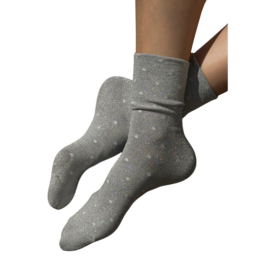 Lurex Patterned Sneaker Socks